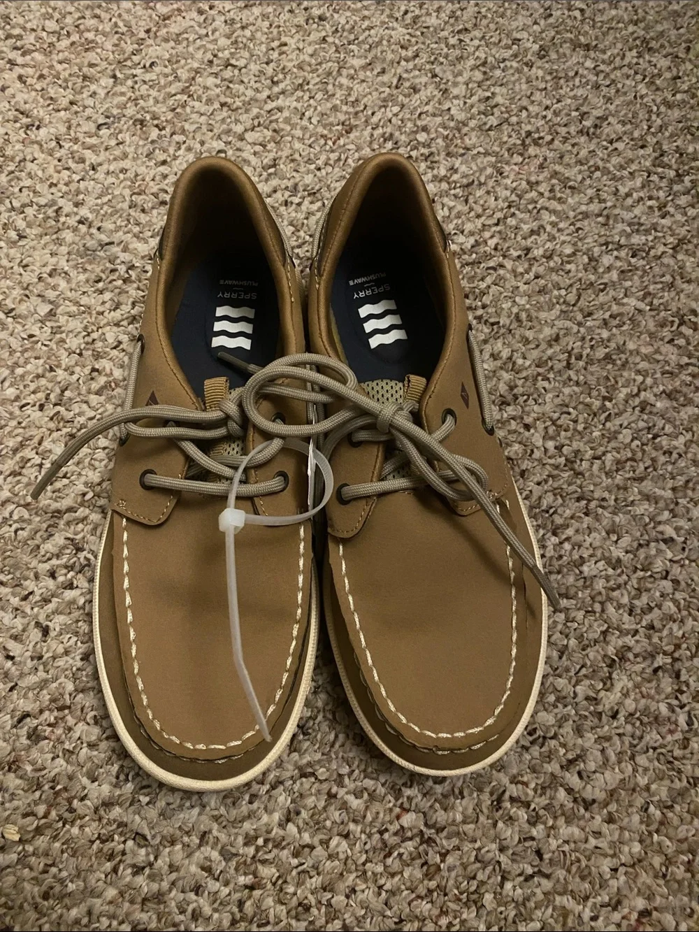 Sperry Tan Leather 2-Eye Boat Shoes for Men